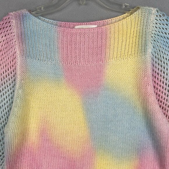 Love Shack Fancy Sweater Womens XS Pastel Rainbow Rosie Pullover Alpaca Wool - Picture 3 of 15